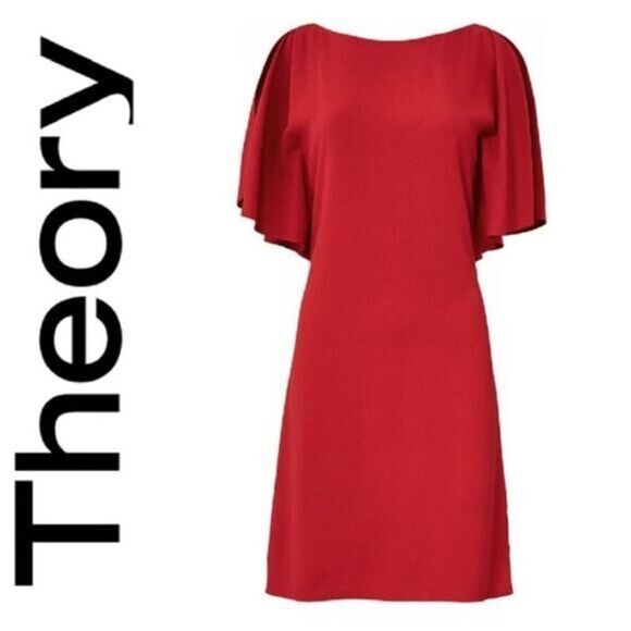 Theory Crimson Red Shift Dress size 4 - Picture 1 of 11